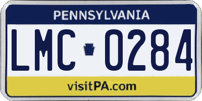 PA license plate LMC0284