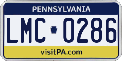 PA license plate LMC0286