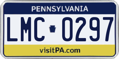 PA license plate LMC0297