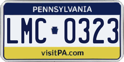 PA license plate LMC0323