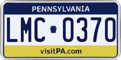 PA license plate LMC0370