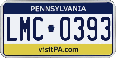 PA license plate LMC0393