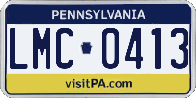 PA license plate LMC0413