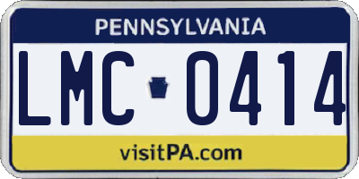 PA license plate LMC0414