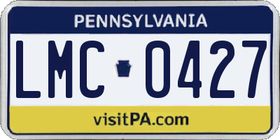 PA license plate LMC0427