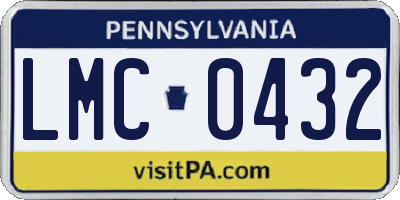 PA license plate LMC0432