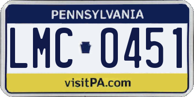 PA license plate LMC0451