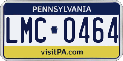 PA license plate LMC0464