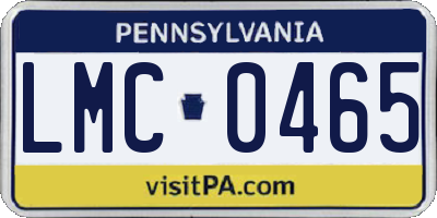 PA license plate LMC0465