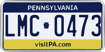 PA license plate LMC0473
