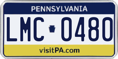PA license plate LMC0480