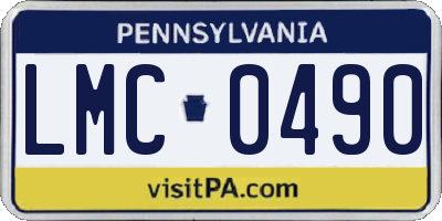 PA license plate LMC0490