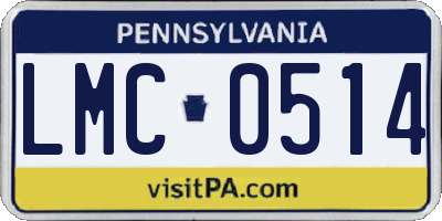 PA license plate LMC0514
