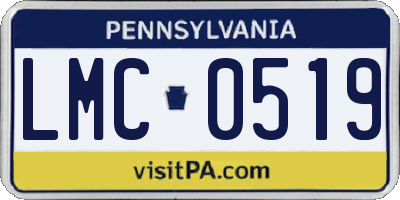 PA license plate LMC0519