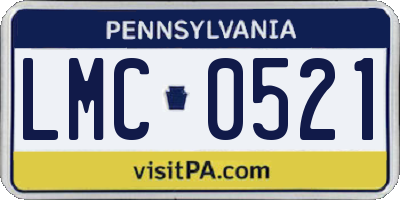 PA license plate LMC0521