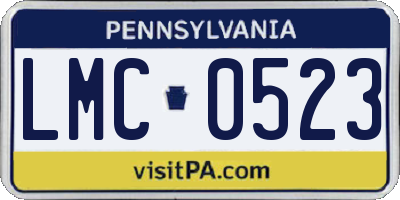PA license plate LMC0523