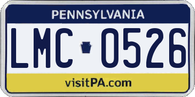 PA license plate LMC0526