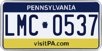 PA license plate LMC0537