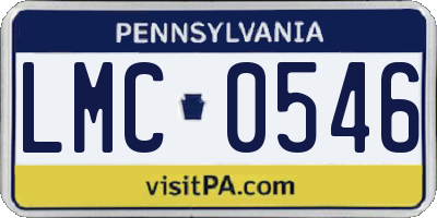 PA license plate LMC0546