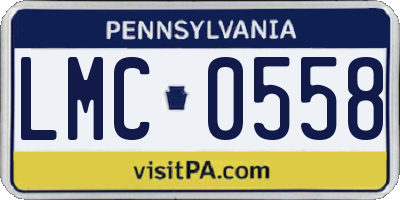 PA license plate LMC0558