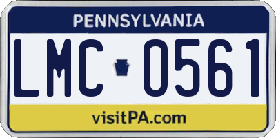 PA license plate LMC0561