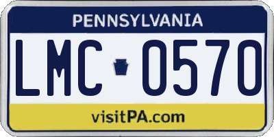 PA license plate LMC0570