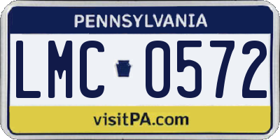 PA license plate LMC0572