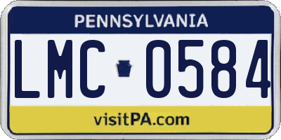 PA license plate LMC0584