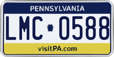 PA license plate LMC0588