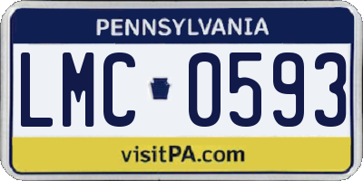 PA license plate LMC0593