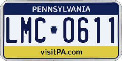 PA license plate LMC0611