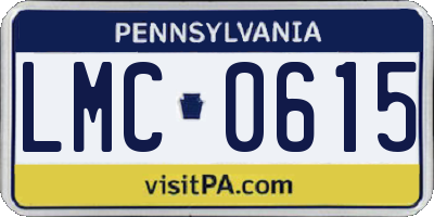 PA license plate LMC0615