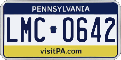 PA license plate LMC0642