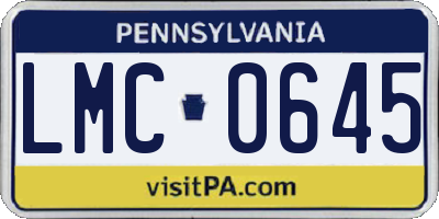 PA license plate LMC0645