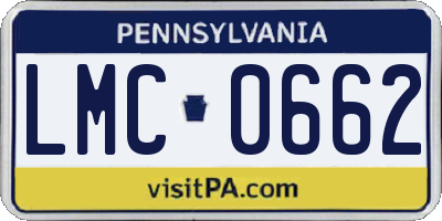 PA license plate LMC0662