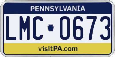 PA license plate LMC0673