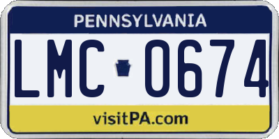 PA license plate LMC0674