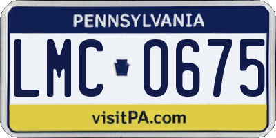 PA license plate LMC0675