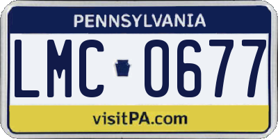 PA license plate LMC0677