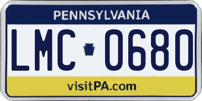 PA license plate LMC0680