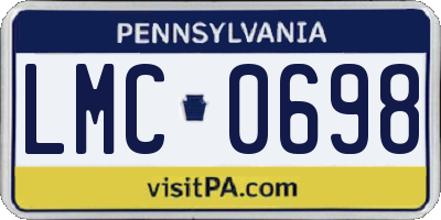 PA license plate LMC0698