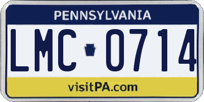 PA license plate LMC0714