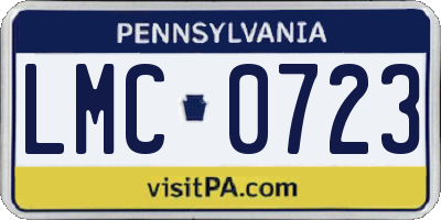 PA license plate LMC0723