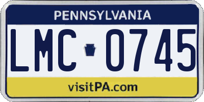 PA license plate LMC0745