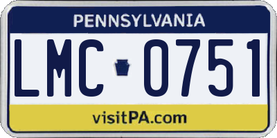 PA license plate LMC0751