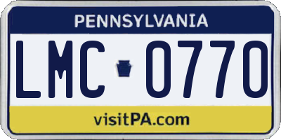PA license plate LMC0770