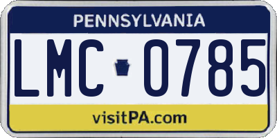 PA license plate LMC0785