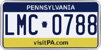 PA license plate LMC0788