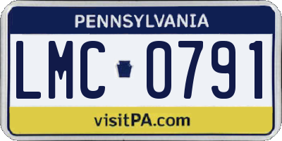 PA license plate LMC0791