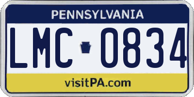 PA license plate LMC0834